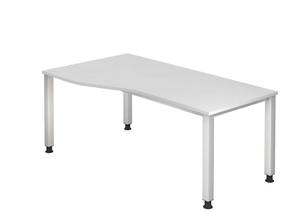 Hammerbacher Schreibtisch 4 Fuß eckig 180 x 100/80 cm Weiß Produktbild Hammerbacher Schreibtisch 4 Fuß eckig 180 x 100/80 cm Weiß