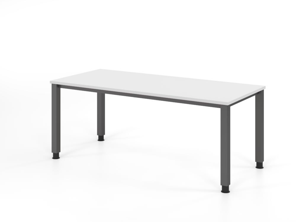 Produktbild Hammerbacher Schreibtisch 4 Fuß eckig 180x80cm Weiß