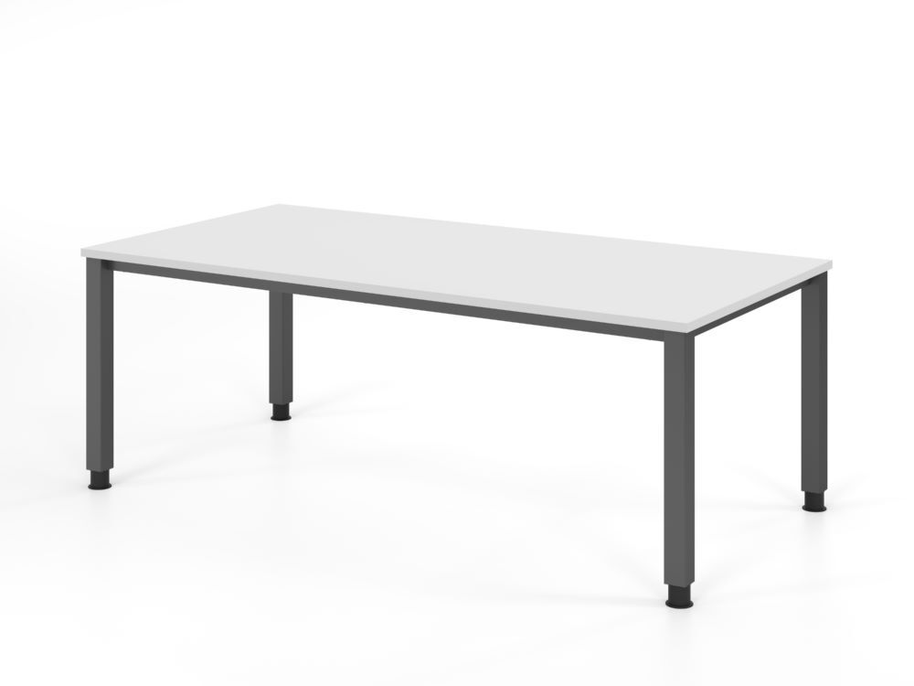 Produktbild Hammerbacher Schreibtisch 4 Fuß eckig 200x100cm weiß