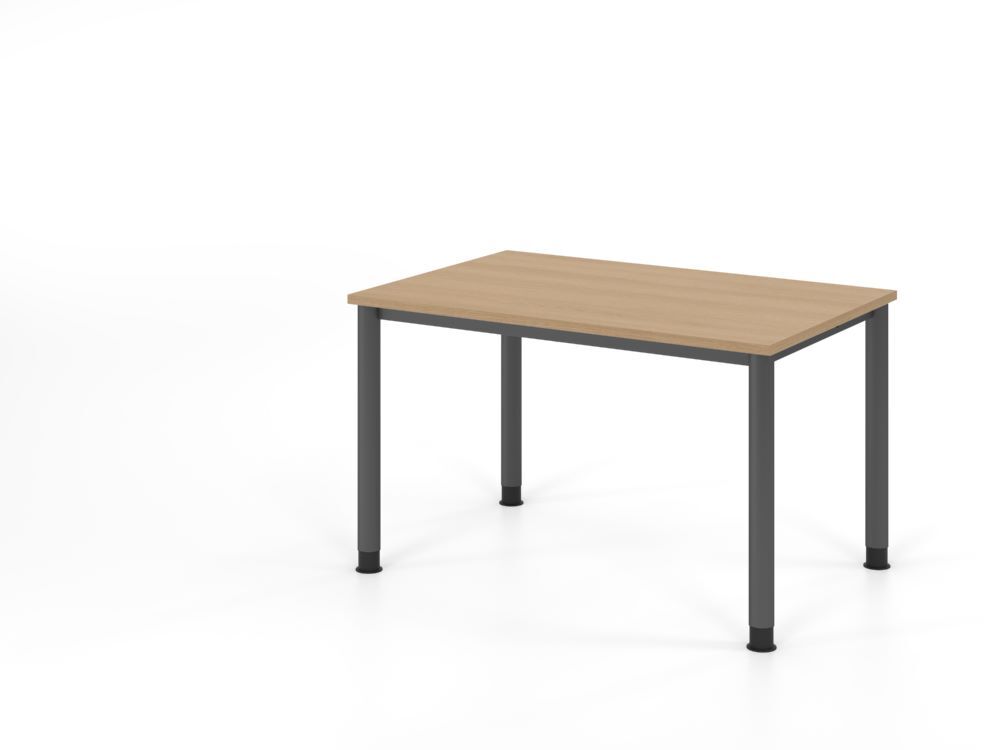 Produktbild Hammerbacher Schreibtisch 4 Fuß 120x80cm Eiche/Graphit