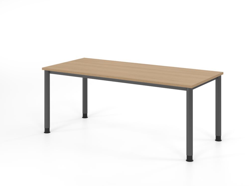 Produktbild Hammerbacher Schreibtisch 4 Fuß 180x80cm Eiche/Graphit