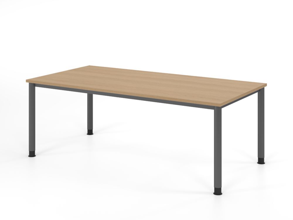 Produktbild Hammerbacher Schreibtisch 4 Fuß 200x100cm Eiche/Graphit