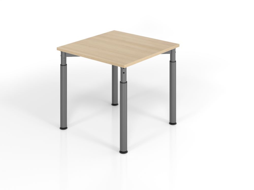 Hammerbacher Schreibtisch 4 Füße verstellbar 80 x 80 cm Eiche Graphit Produktbild Hammerbacher Schreibtisch 4 Füße verstellbar 80 x 80 cm Eiche Graphit
