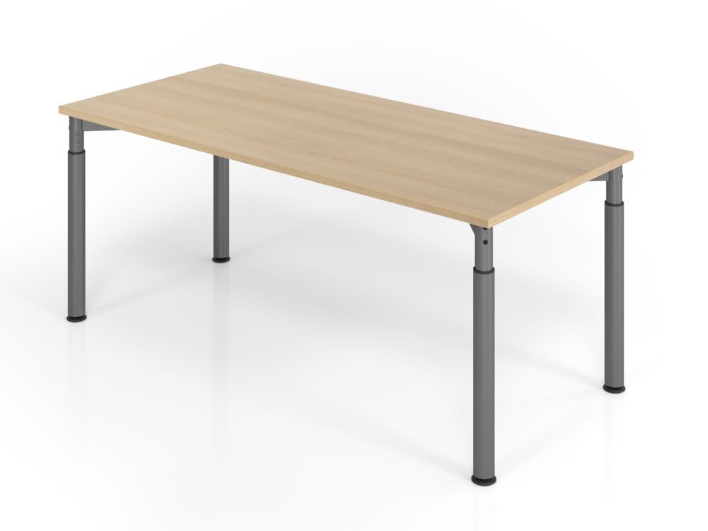 Hammerbacher Schreibtisch 4-Fuß Gestell in Graphit 180 x 80 cm Eiche Höhe 68 - 82 cm Produktbild Hammerbacher Schreibtisch 4-Fuß Gestell in Graphit 180 x 80 cm Eiche Höhe 68 - 82 cm