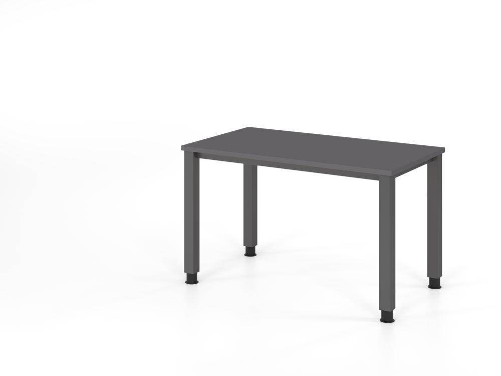 Produktbild Hammerbacher Schreibtisch 4 Fuß eckig 120x67cm Graphit/Graphit