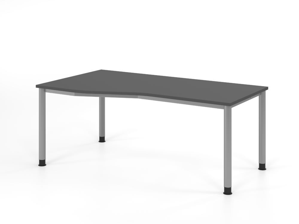 Produktbild Hammerbacher Schreibtisch 4 Fuß 180x100/80cm Graphit/Silber