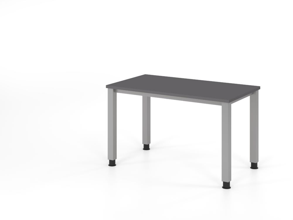 Produktbild Hammerbacher Schreibtisch 4 Fuß eckig120x67cm Graphit/silber