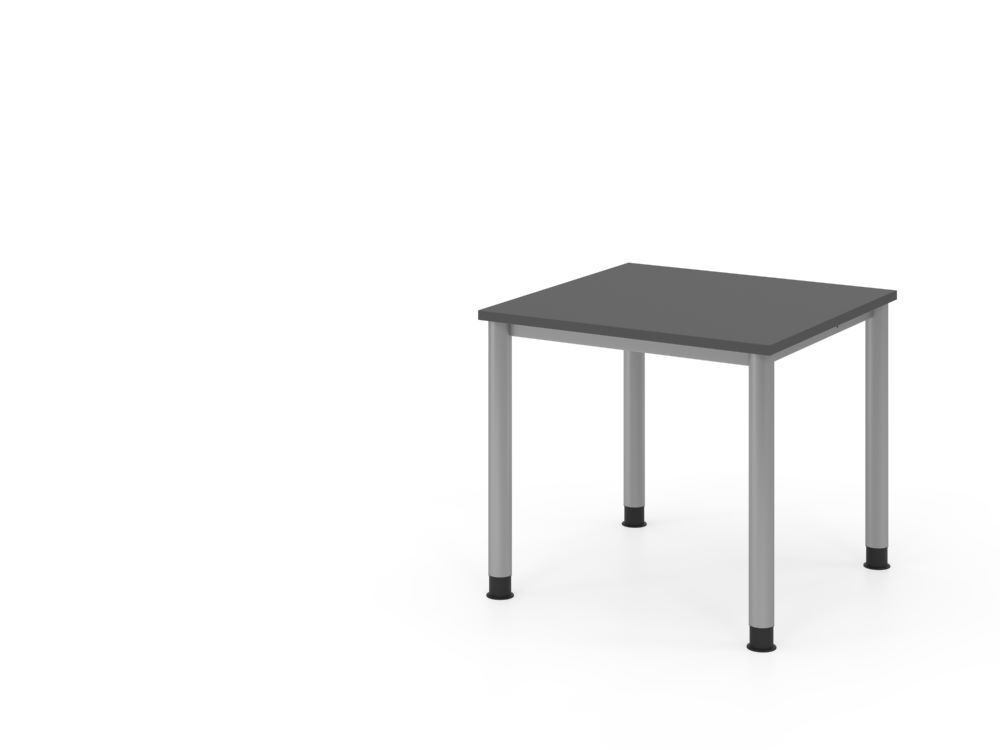 Produktbild Hammerbacher Schreibtisch 4 Fuß 80x80cm Graphit/Silber