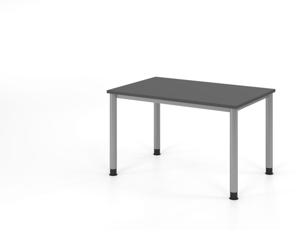 Produktbild Hammerbacher Schreibtisch 4 Fuß 120x80cm Graphit/Silber