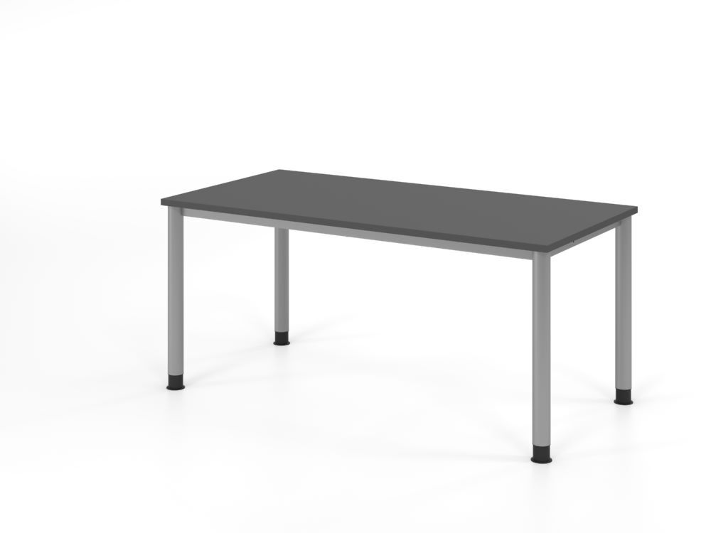 Produktbild Hammerbacher Schreibtisch 4 Fuß 160x80cm Graphit/Silber