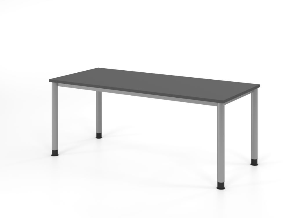 Produktbild Hammerbacher Schreibtisch 4 Fuß 180x80cm Graphit/Silber
