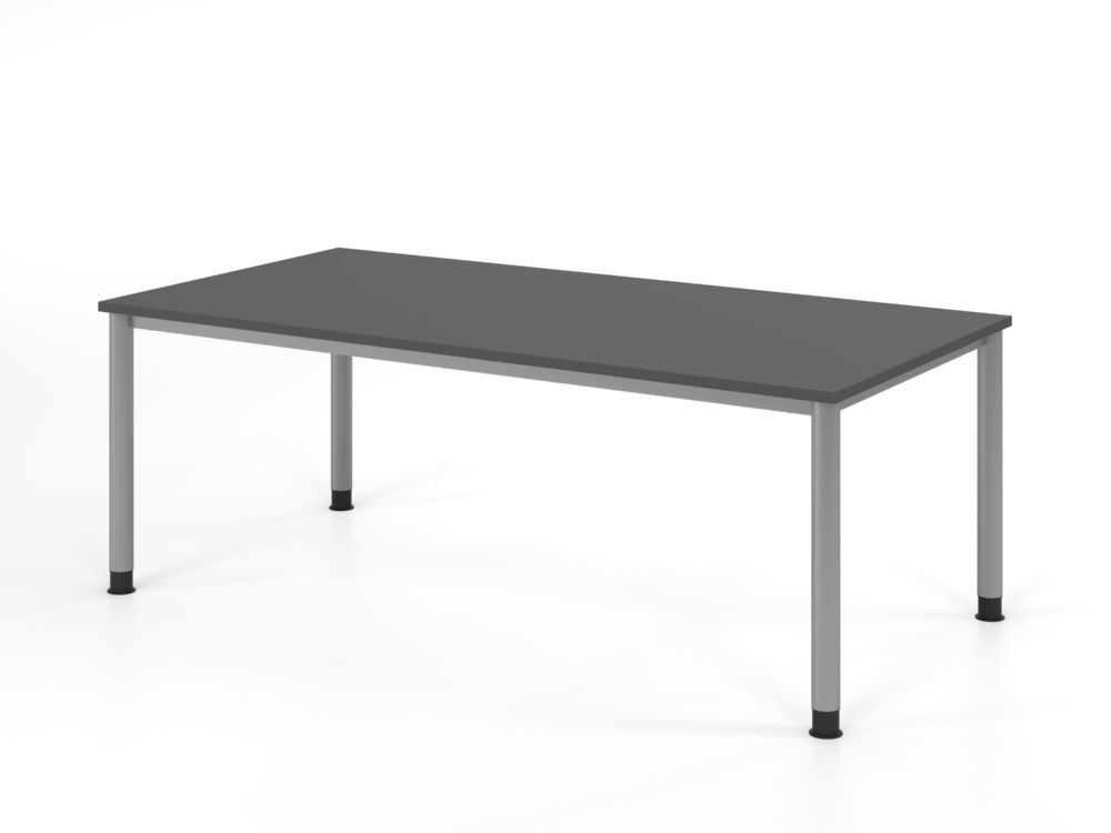 Produktbild Hammerbacher Schreibtisch 4 Fuß 200x100cm Graphit/Silber