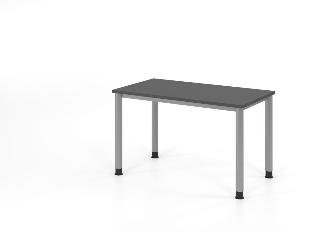 Produktbild Hammerbacher Schreibtisch 4 Fuß 120x67cm Graphit/silber