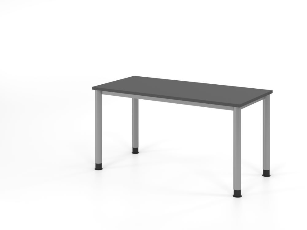 Produktbild Hammerbacher Schreibtisch 4 Fuß 140x67cm Graphit/silber