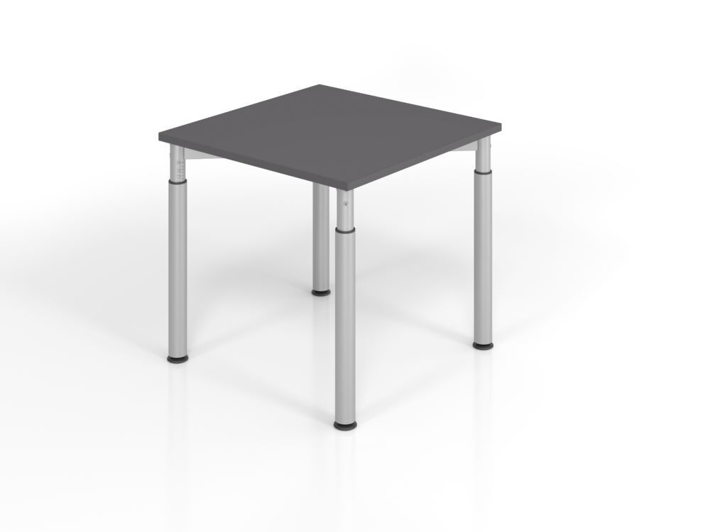 Produktbild Hammerbacher Schreibtisch 4 Fuß 80x80cm Graphit/Silber
