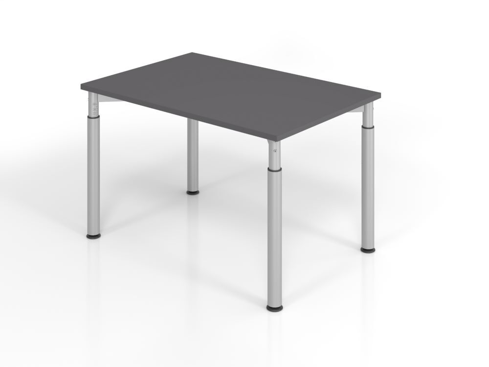 Produktbild Hammerbacher Schreibtisch 4 Fuß 120x80cm Graphit/Silber