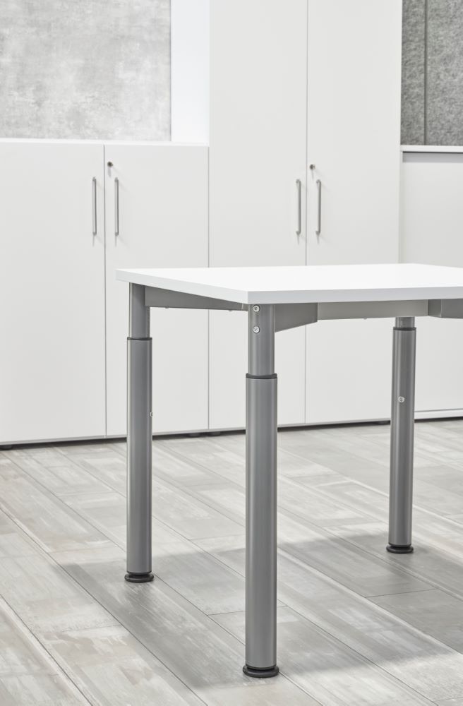 Produktbild Schreibtisch 4Fuß-rd.160x80cm Graphit/Silber bild 2