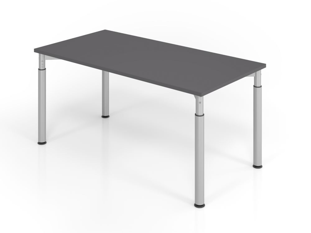 Produktbild Hammerbacher Schreibtisch 4 Fuß 160x80cm Graphit/Silber