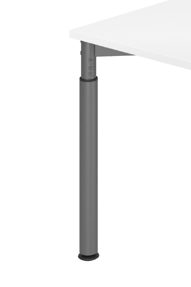 Produktbild Schreibtisch 4Fuß-rd.180x80cm Graphit/Silber bild 2