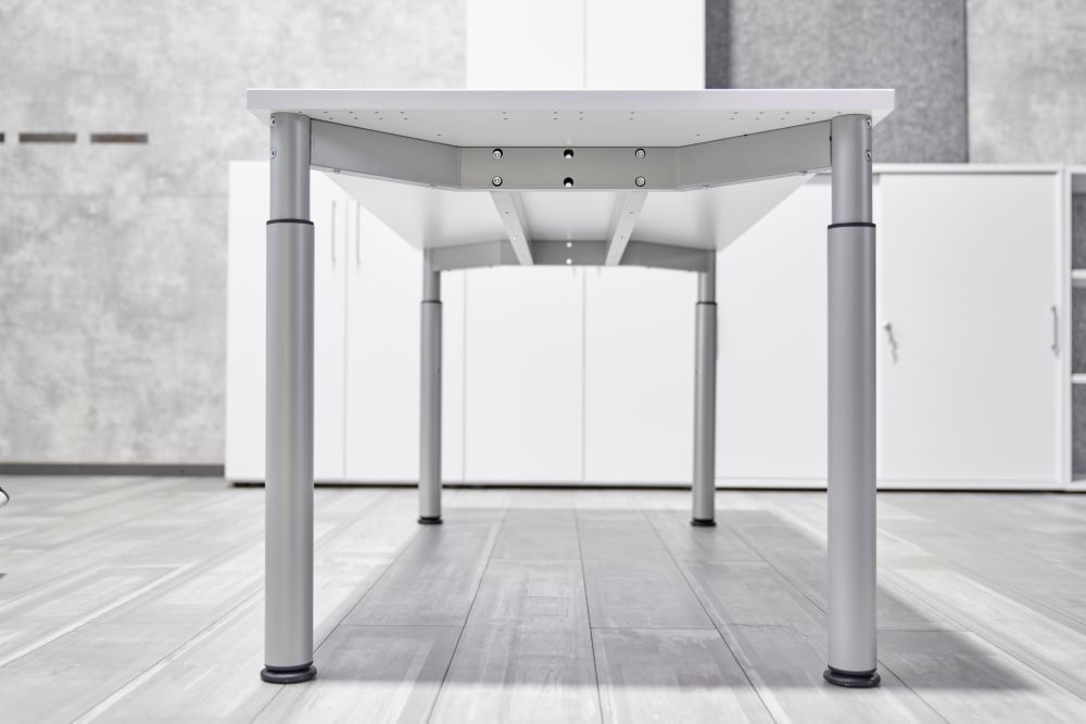 Produktbild Schreibtisch 4Fuß-rd.180x80cm Graphit/Silber bild 4