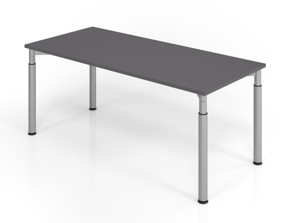 Produktbild Hammerbacher Schreibtisch 4 Fuß 180x80cm Graphit/Silber