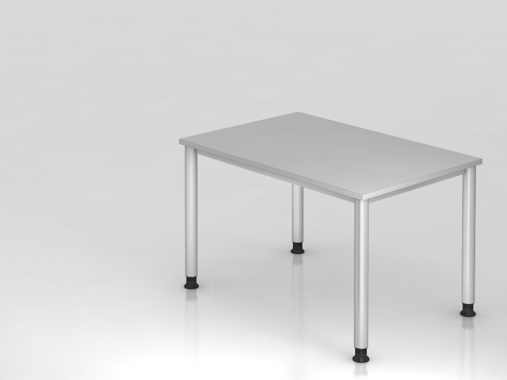 Hammerbacher Schreibtisch 4 Fuß 120 x 80 cm Grau / Silber Produktbild Hammerbacher Schreibtisch 4 Fuß 120 x 80 cm Grau / Silber