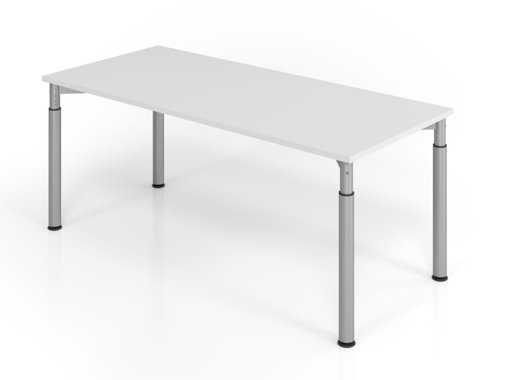 Hammerbacher Schreibtisch 4 Fuß 180 x 80 cm Grau / Silber Arbeitshöhe 68 - 82 cm Produktbild Hammerbacher Schreibtisch 4 Fuß 180 x 80 cm Grau / Silber Arbeitshöhe 68 - 82 cm