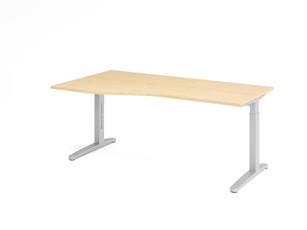 Produktbild Hammerbacher Schreibtisch C-Fuß 180x100/80cm Ahorn/Silber
