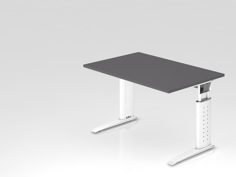Produktbild Hammerbacher Schreibtisch C-Fuß 120x80cm Graphit/Weiß