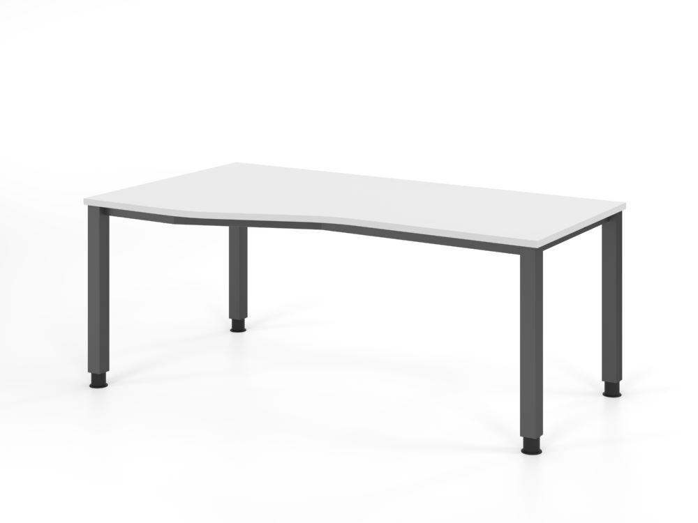 Produktbild Hammerbacher Schreibtisch 4 Fuß eckig 180x100/80cm Weiß