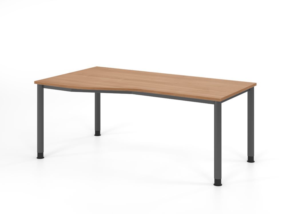 Produktbild Hammerbacher Schreibtisch 4 Fuß 180x100/80cm Nussbaum/Graphit