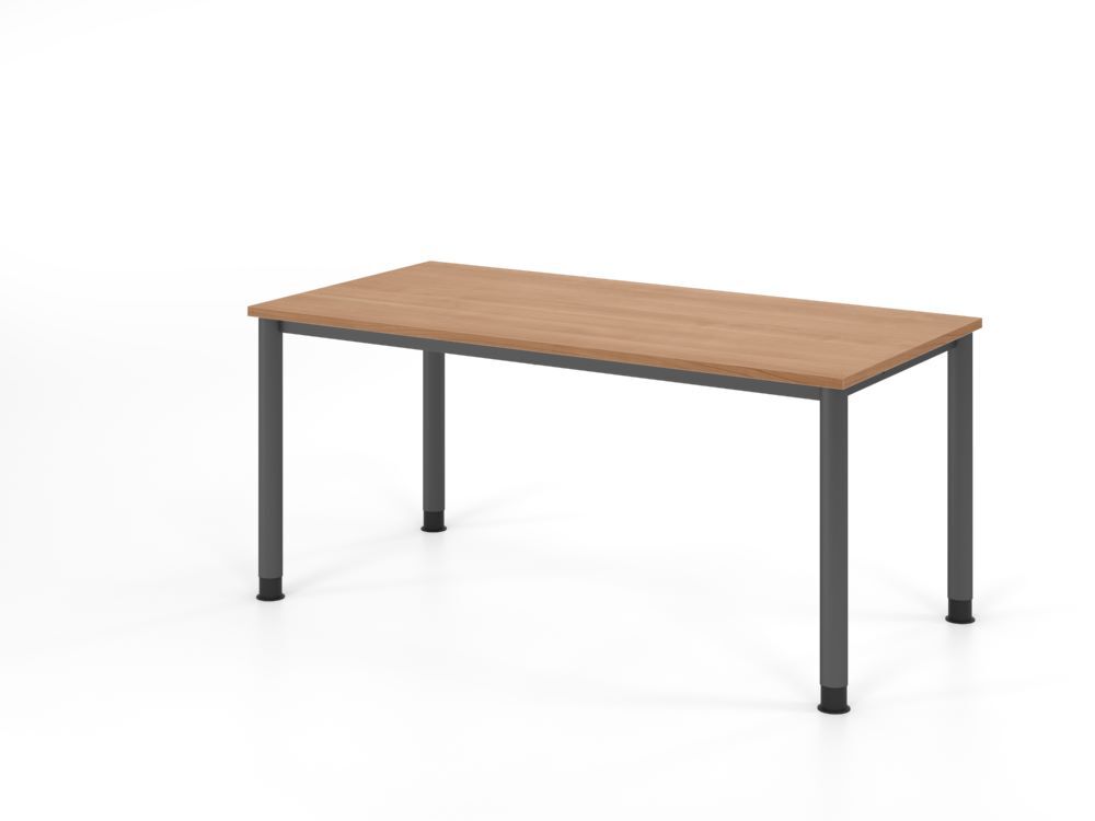 Produktbild Hammerbacher Schreibtisch 4 Fuß 160x80cm Nussbaum/Graphit