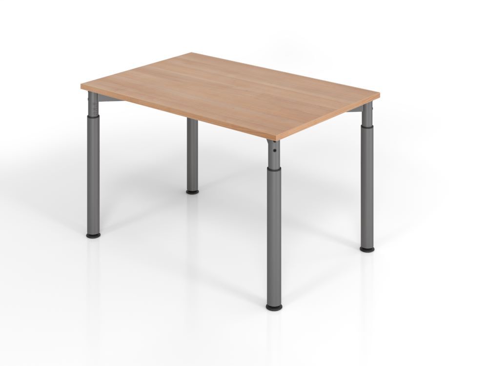 Hammerbacher YS12 Schreibtisch 4 Fuß 120 x 80 cm Nussbaum / Graphit Produktbild Hammerbacher YS12 Schreibtisch 4 Fuß 120 x 80 cm Nussbaum / Graphit