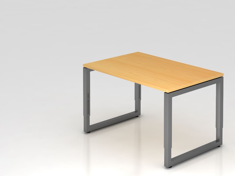 Hammerbacher Schreibtisch RS12 O-Fuß eckig 120 x 80 cm Buche / Graphit Produktbild Hammerbacher Schreibtisch RS12 O-Fuß eckig 120 x 80 cm Buche / Graphit