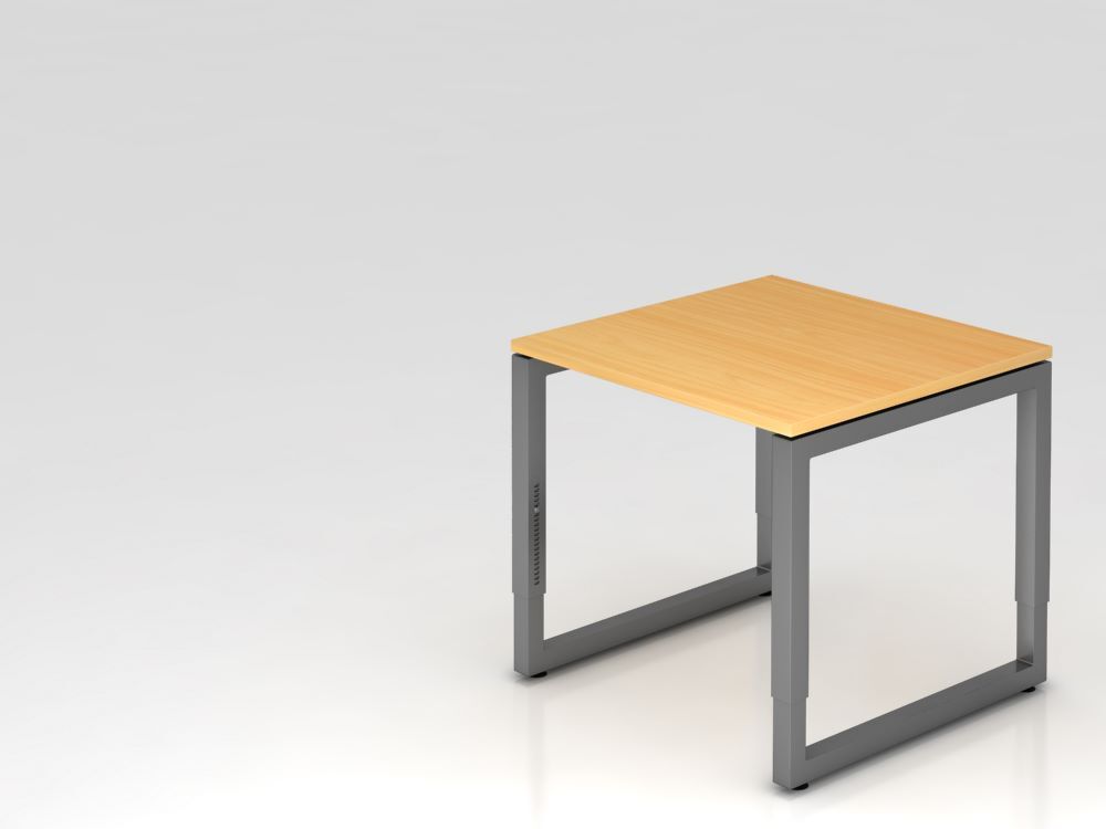Hammerbacher Schreibtisch RS08 O-Fuß eckig 80 x 80 cm Buche / Graphit Produktbild Hammerbacher Schreibtisch RS08 O-Fuß eckig 80 x 80 cm Buche / Graphit