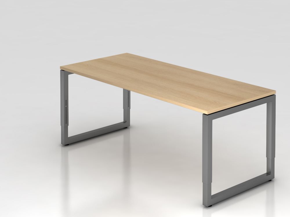 Hammerbacher Schreibtisch O-Fuß eckig 180 x 80 cm Eiche / Graphit Produktbild Hammerbacher Schreibtisch O-Fuß eckig 180 x 80 cm Eiche / Graphit