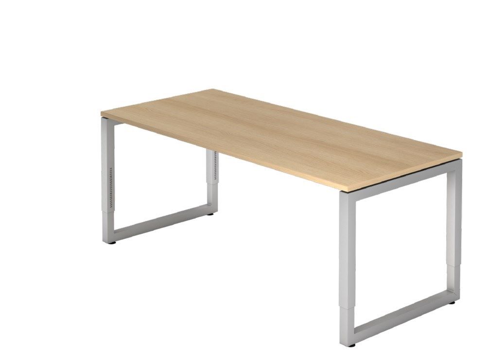 Hammerbacher Schreibtisch O-Fuß eckig 180 x 80 cm Eiche Produktbild Hammerbacher Schreibtisch O-Fuß eckig 180 x 80 cm Eiche