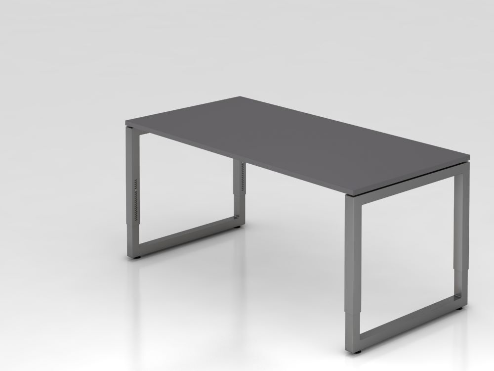 Produktbild Hammerbacher Schreibtisch O-Fuß eckig 160x80cm Graphit/Graphit