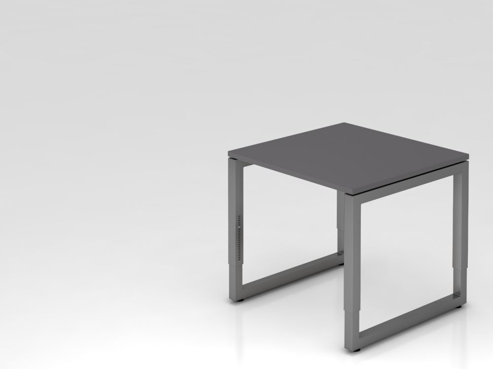 Produktbild Hammerbacher Schreibtisch O-Fuß eckig 80x80cm Graphit/Graphit