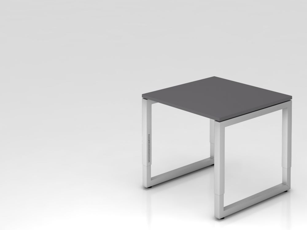 Produktbild Hammerbacher Schreibtisch O-Fuß eckig 80x80cm Graphit/Silber