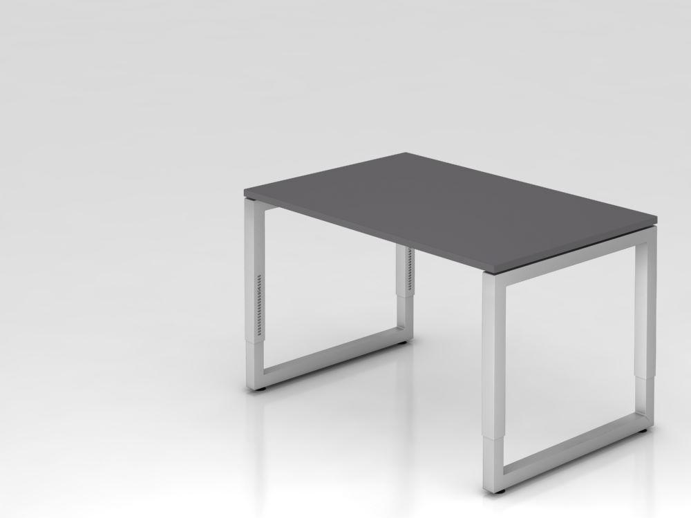 Produktbild Hammerbacher Schreibtisch O-Fuß eckig 120x80cm Graphit/Silber