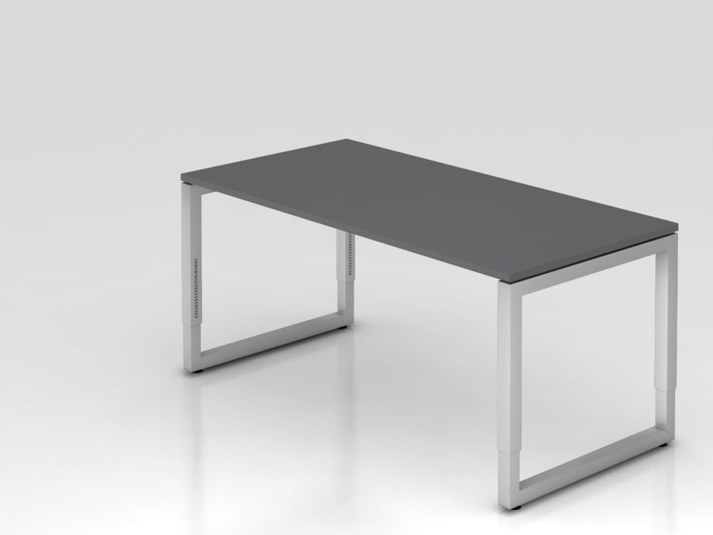Produktbild Hammerbacher Schreibtisch O-Fuß eckig 160x80cm Graphit/Silber