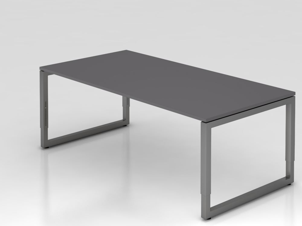 Produktbild Hammerbacher Schreibtisch O-Fuß eckig 200x100cm Graphit/Grapiht