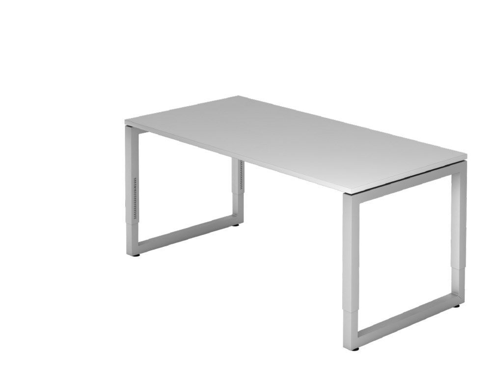 Hammerbacher Schreibtisch RS16 O-Fuß eckig 160 x 80 cm Grau Produktbild Hammerbacher Schreibtisch RS16 O-Fuß eckig 160 x 80 cm Grau