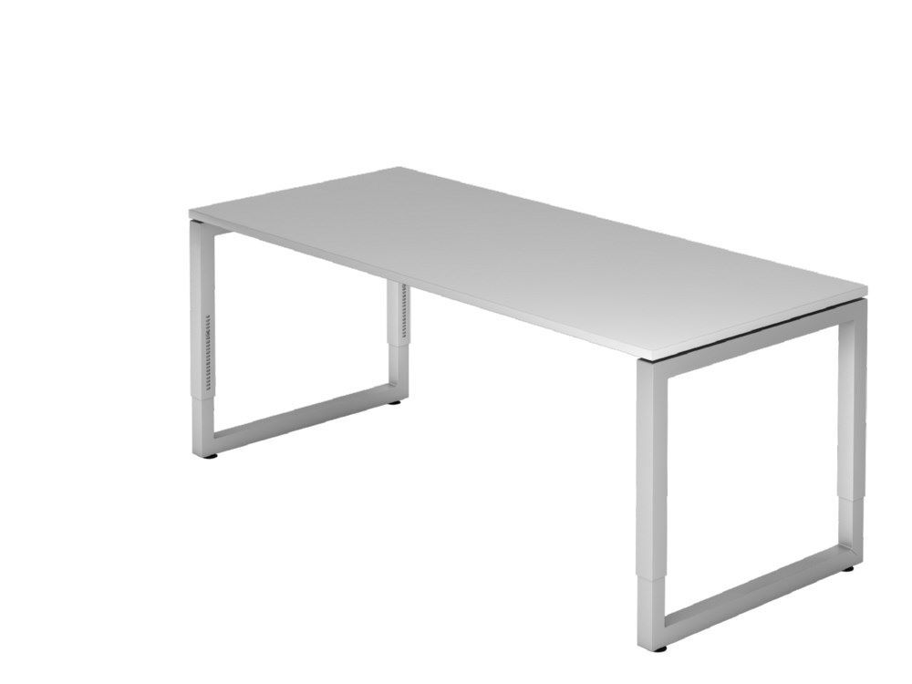 Hammerbacher Schreibtisch O-Fuß eckig 180 x 80 cm Grau Produktbild Hammerbacher Schreibtisch O-Fuß eckig 180 x 80 cm Grau