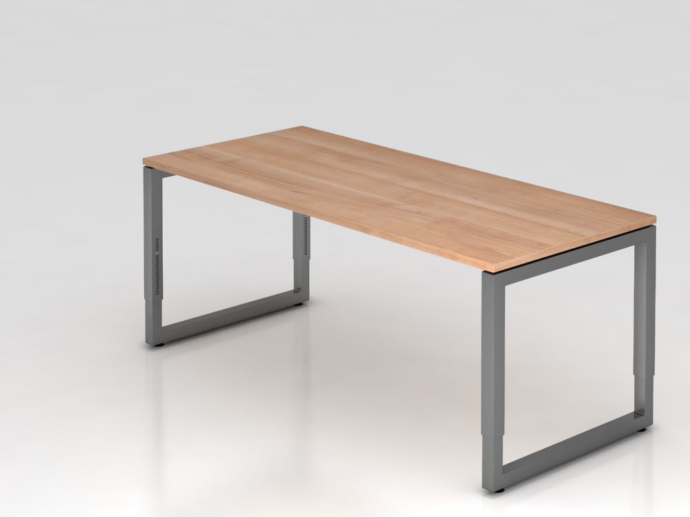 Hammerbacher Schreibtisch O-Fuß eckig 180 x 80 cm Nussbaum Produktbild Hammerbacher Schreibtisch O-Fuß eckig 180 x 80 cm Nussbaum