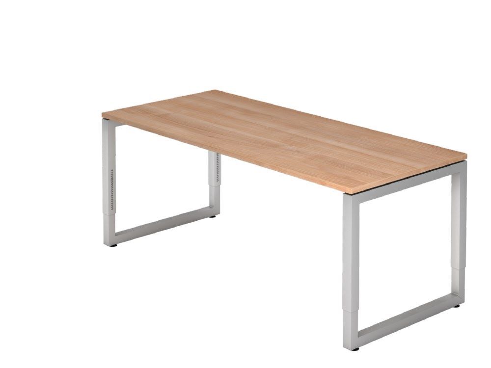 Hammerbacher Schreibtisch O-Fuß eckig 180 x 80 cm Nussbaum Produktbild Hammerbacher Schreibtisch O-Fuß eckig 180 x 80 cm Nussbaum
