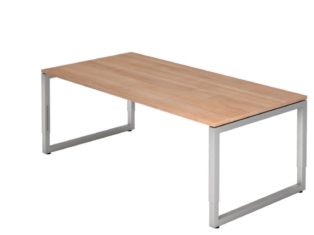 Hammerbacher RS2E Schreibtisch O-Fuß eckig 200 x 100 cm Nussbaum Produktbild Hammerbacher RS2E Schreibtisch O-Fuß eckig 200 x 100 cm Nussbaum