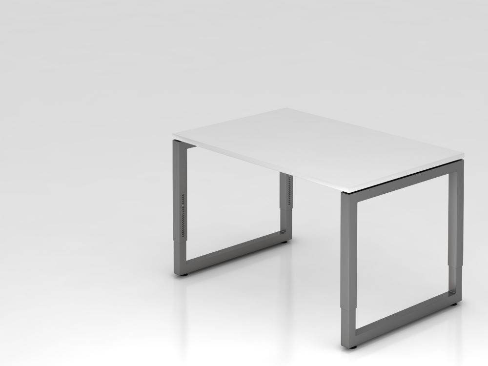 Hammerbacher Schreibtisch RS12 O-Fuß eckig 120 x 80 cm Weiß / Graphit Produktbild Hammerbacher Schreibtisch RS12 O-Fuß eckig 120 x 80 cm Weiß / Graphit