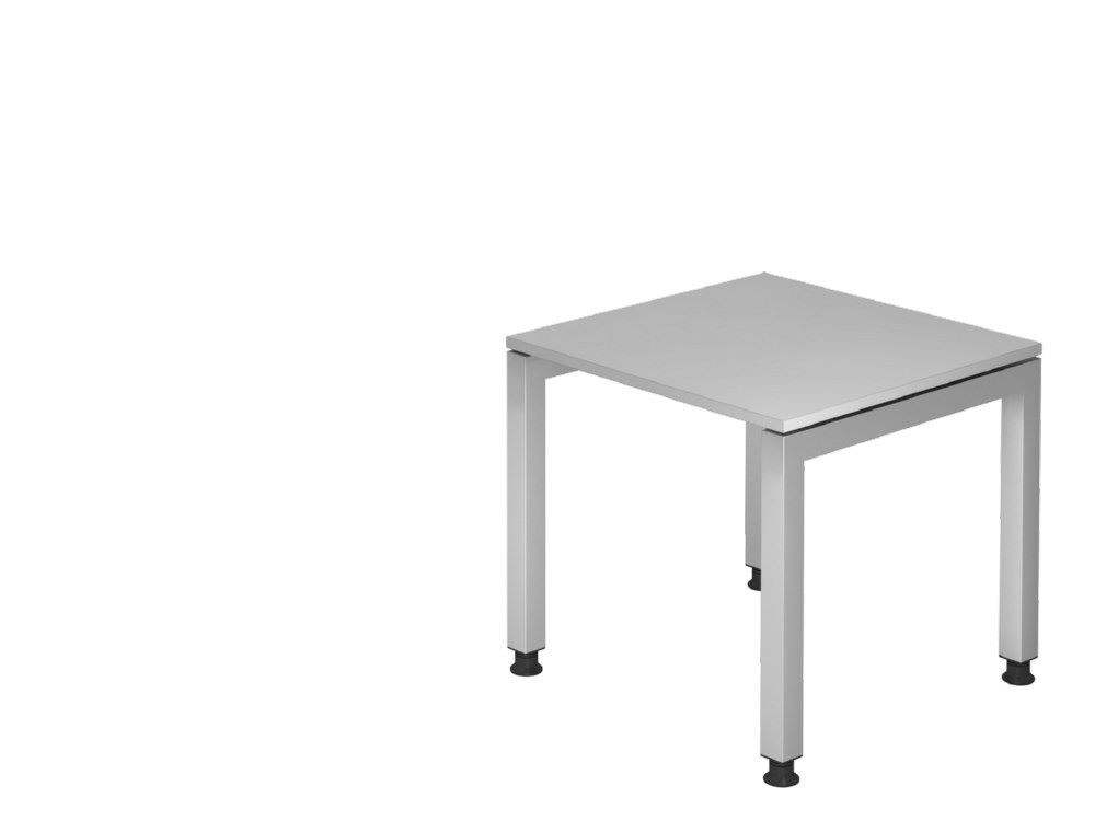 Hammerbacher Schreibtisch U-Fuß eckig 80 x 80 cm Grau Arbeitshöhe 68 - 76 cm Produktbild Hammerbacher Schreibtisch U-Fuß eckig 80 x 80 cm Grau Arbeitshöhe 68 - 76 cm
